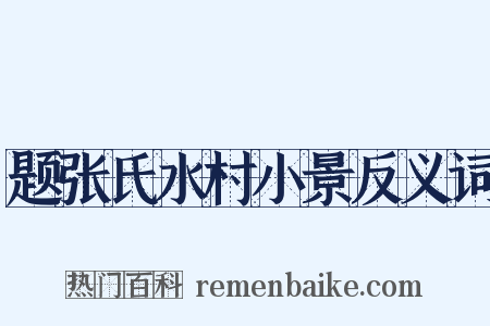 题张氏水村小景反义词是什么意思的图片